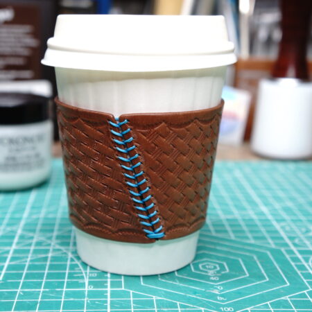 Traditional Basket Weave with Aqua Thread